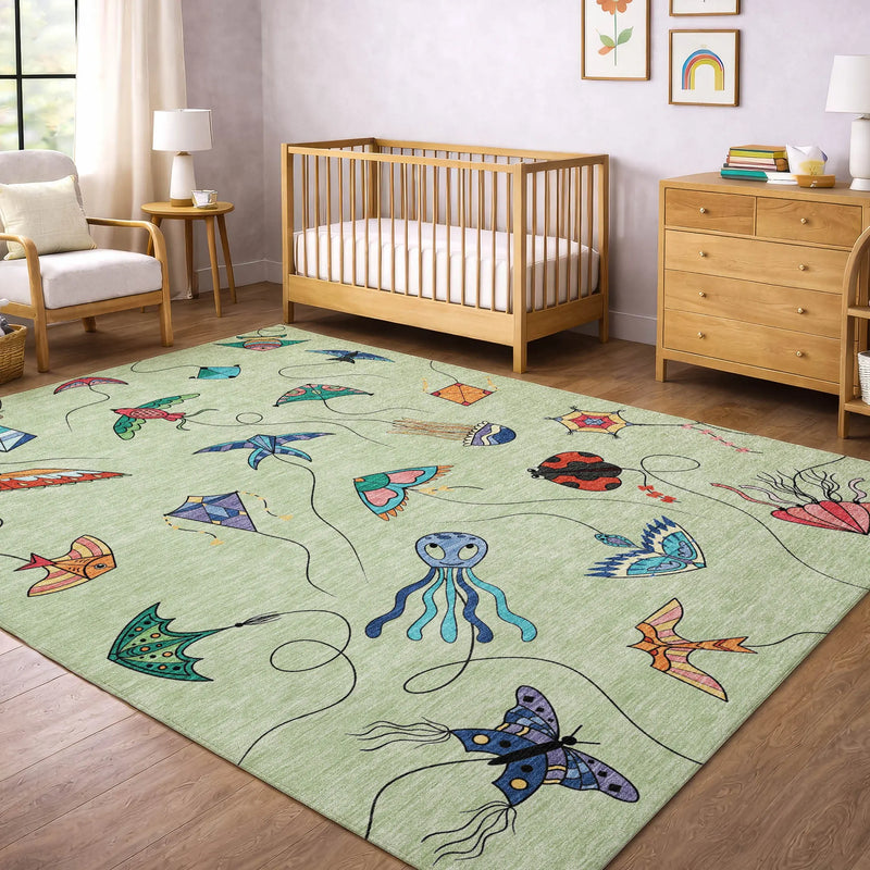 10' X 14' Green And Gold Geometric Washable Indoor Outdoor Area Rug Homeroots Outdoor