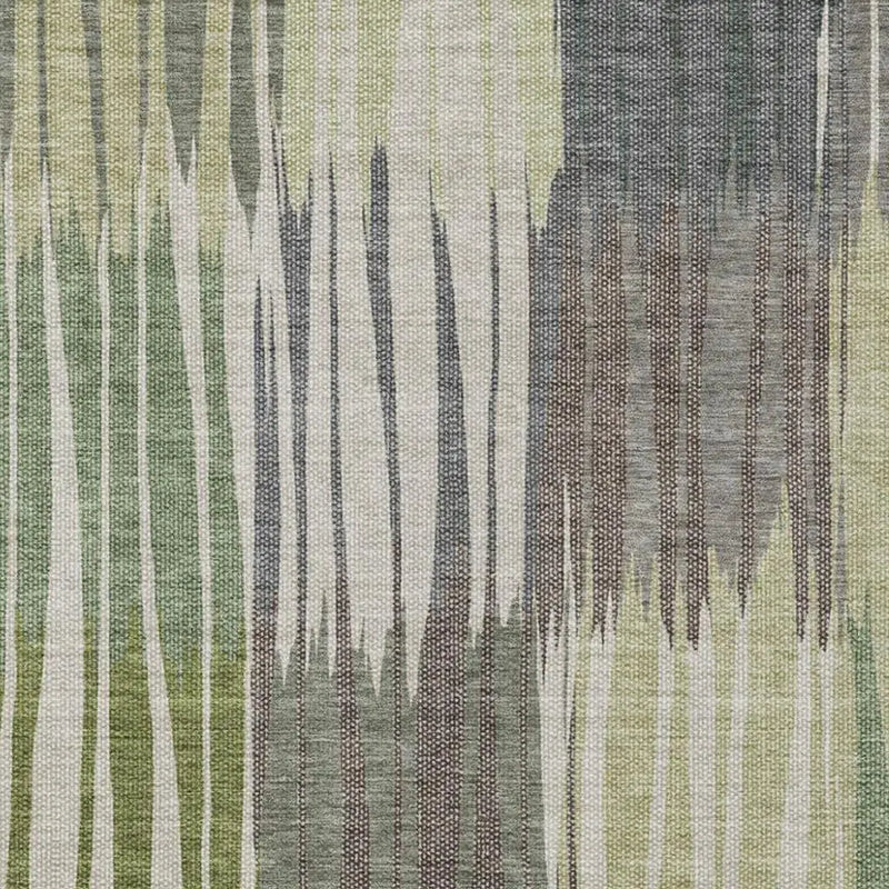 10' X 14' Green And Graphite Striped Washable Indoor Outdoor Area Rug Homeroots Outdoor