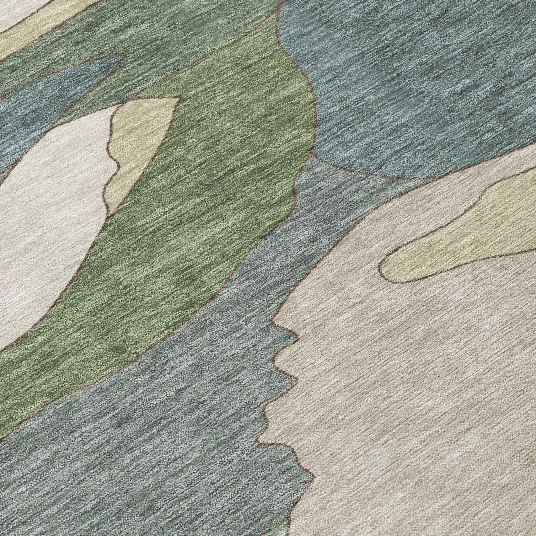 10' X 14' Green And Gray Abstract Washable Indoor Outdoor Area Rug Homeroots Outdoor