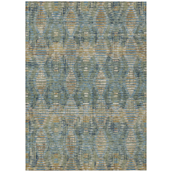 10' X 14' Green And Gray Floral Medallion Washable Indoor Outdoor Area Rug Homeroots Outdoor