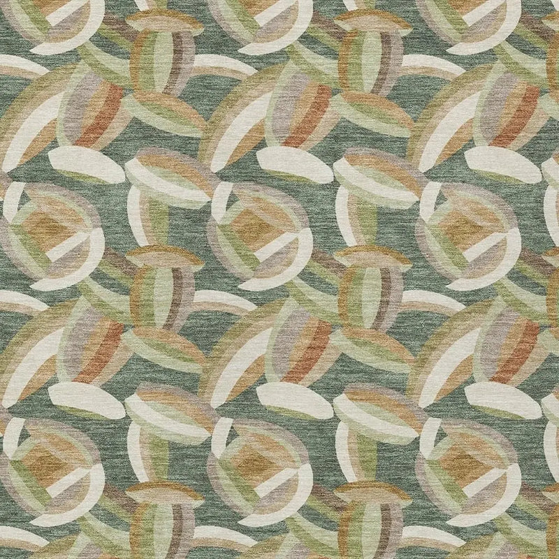 10' X 14' Green And Ivory Abstract Washable Indoor Outdoor Area Rug Homeroots Outdoor