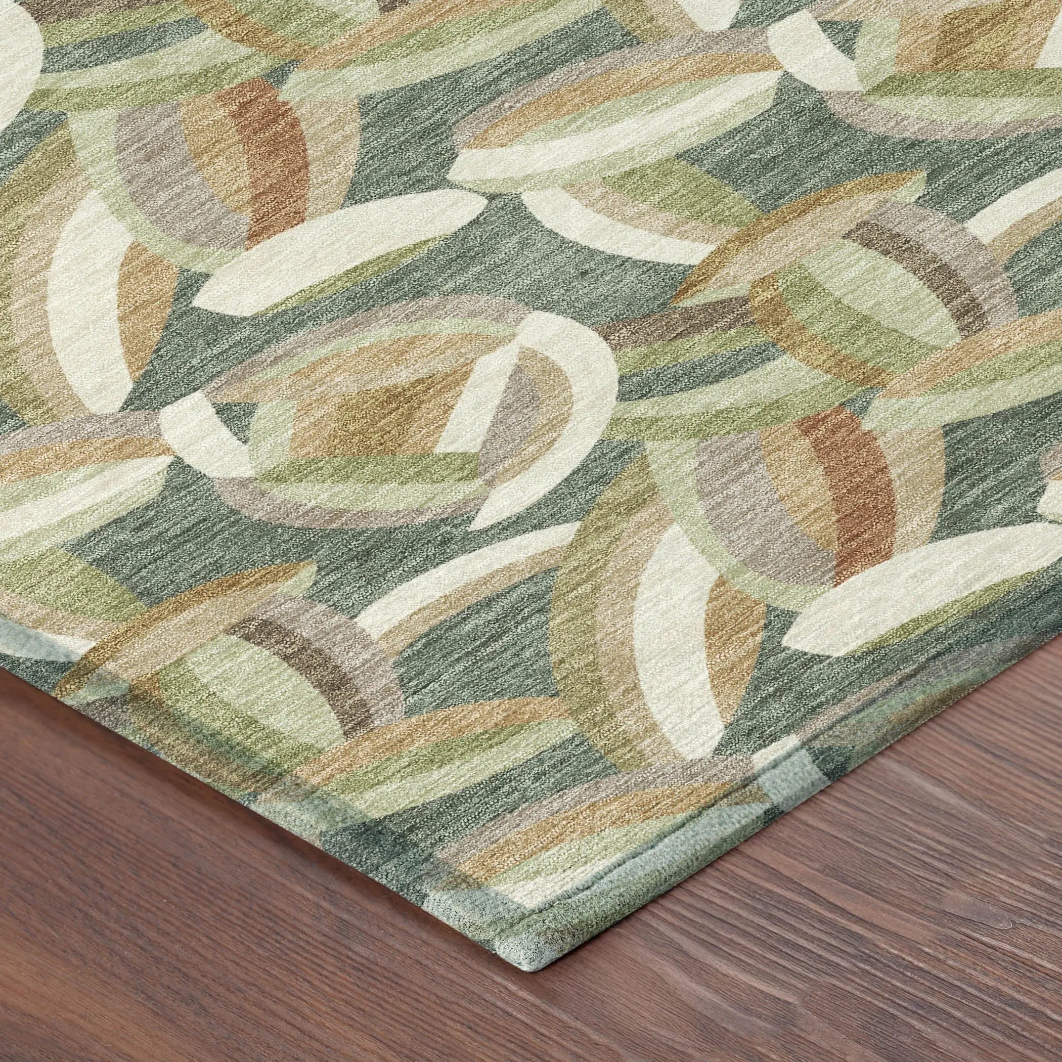 10' X 14' Green And Ivory Abstract Washable Indoor Outdoor Area Rug Homeroots Outdoor