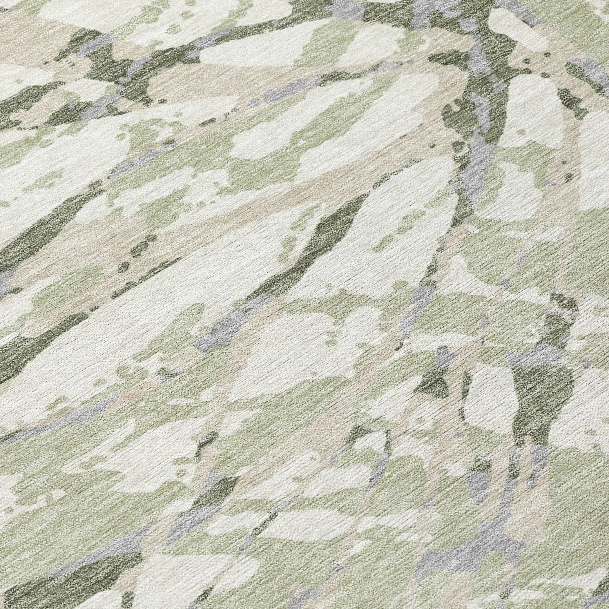 10' X 14' Green And Ivory Abstract Washable Indoor Outdoor Area Rug Homeroots Outdoor