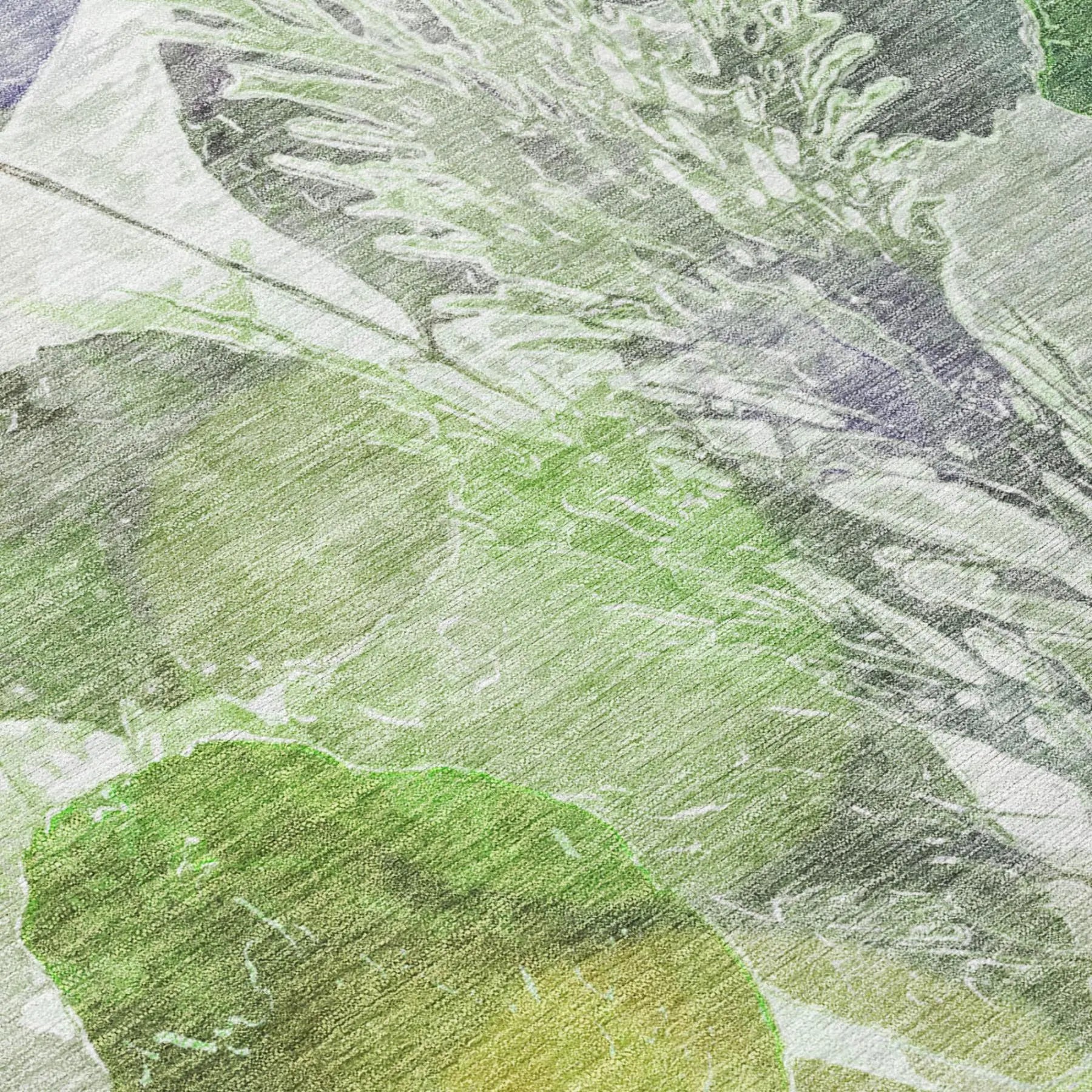 10' X 14' Green And Ivory Botanical Leaves Washable Indoor Outdoor Area Rug Homeroots Outdoor