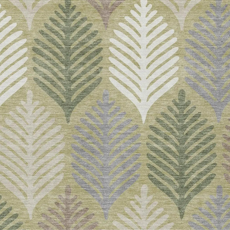 10' X 14' Green And Ivory Floral Washable Indoor Outdoor Area Rug Homeroots Outdoor