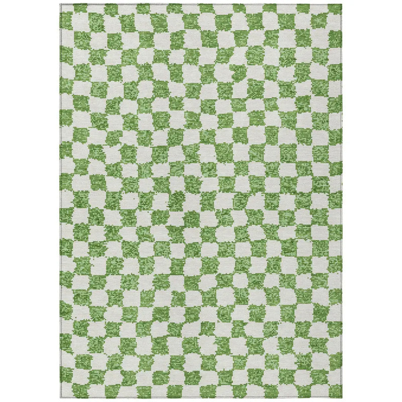10' X 14' Green And Ivory Geometric Washable Indoor Outdoor Area Rug Homeroots Outdoor
