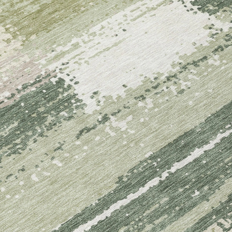 10' X 14' Green And Ivory Geometric Washable Indoor Outdoor Area Rug Homeroots Outdoor