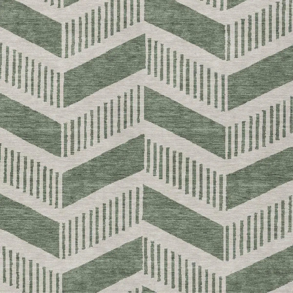 10' X 14' Green And Ivory Geometric Washable Indoor Outdoor Area Rug Homeroots Outdoor