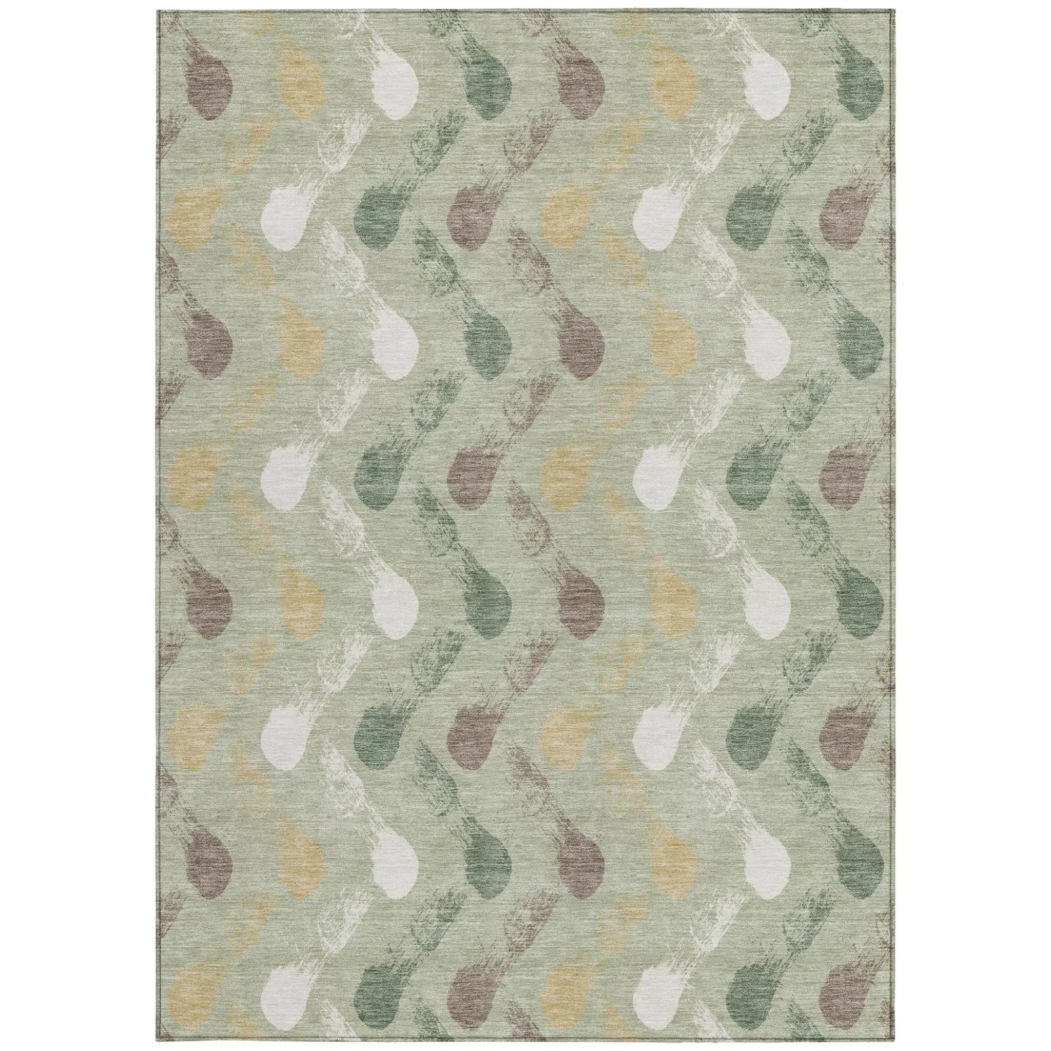 10' X 14' Green And Ivory Geometric Washable Indoor Outdoor Area Rug Homeroots Outdoor
