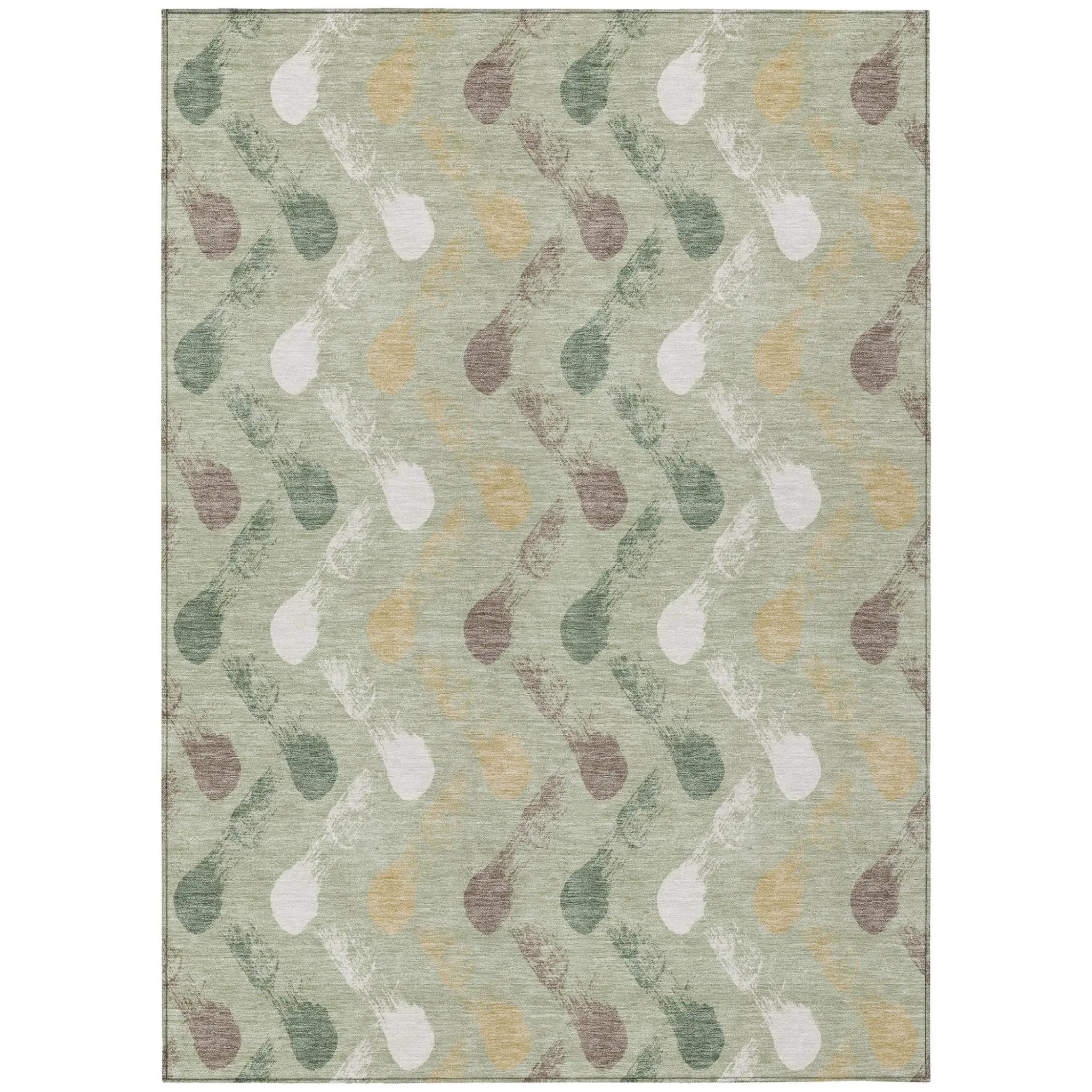 10' X 14' Green And Ivory Geometric Washable Indoor Outdoor Area Rug Homeroots Outdoor