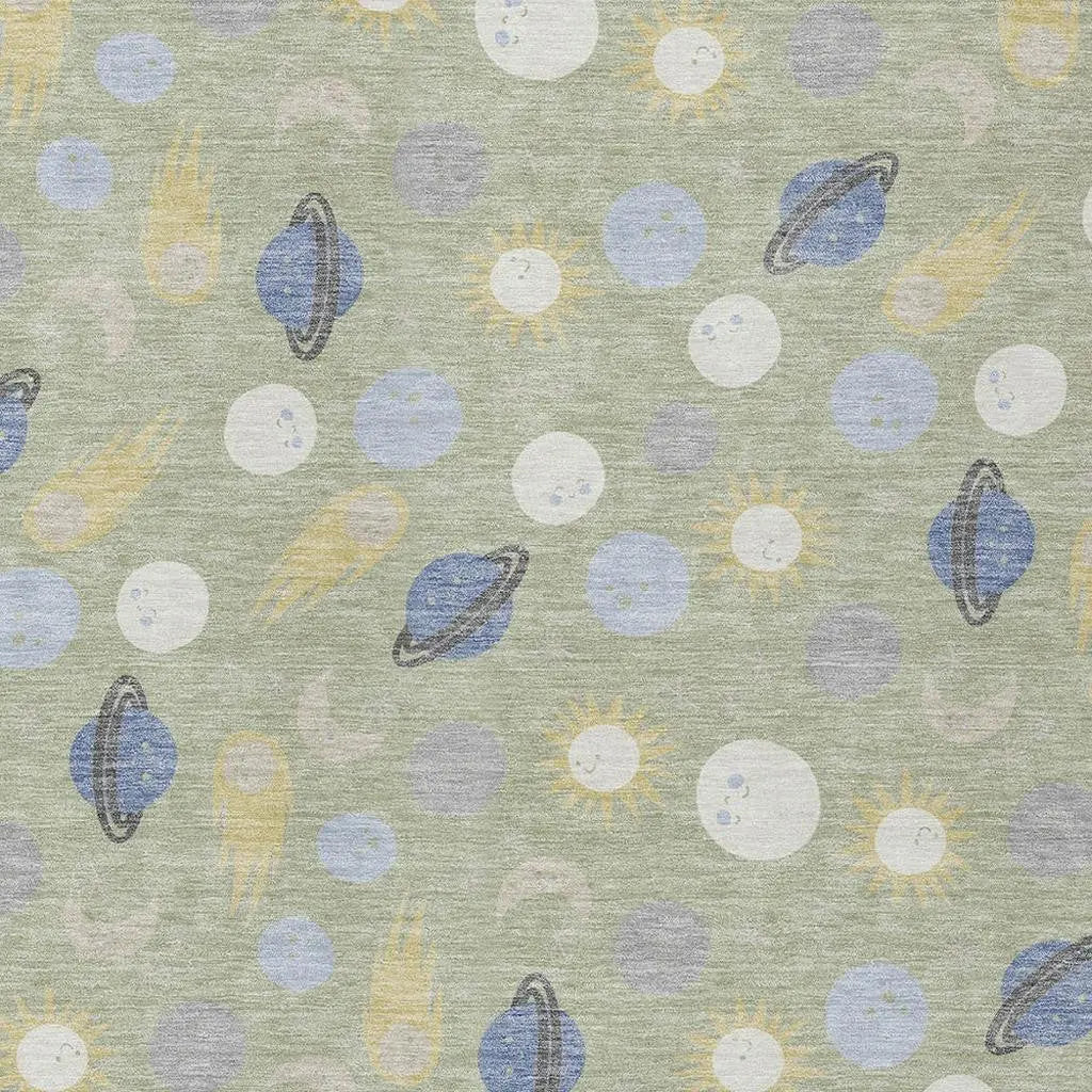10' X 14' Green And Ivory Geometric Washable Indoor Outdoor Area Rug Homeroots Outdoor