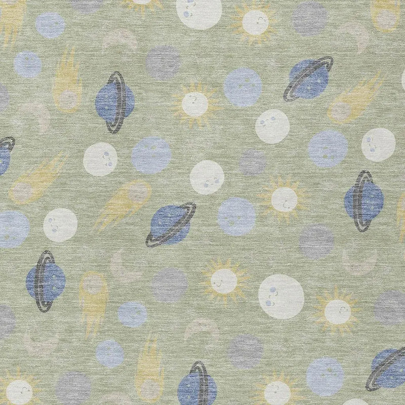 10' X 14' Green And Ivory Geometric Washable Indoor Outdoor Area Rug Homeroots Outdoor