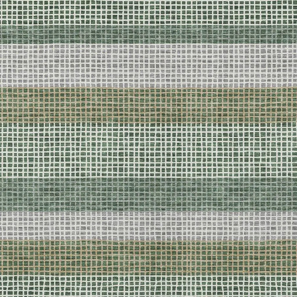 10' X 14' Green And Ivory Striped Washable Indoor Outdoor Area Rug Homeroots Outdoor