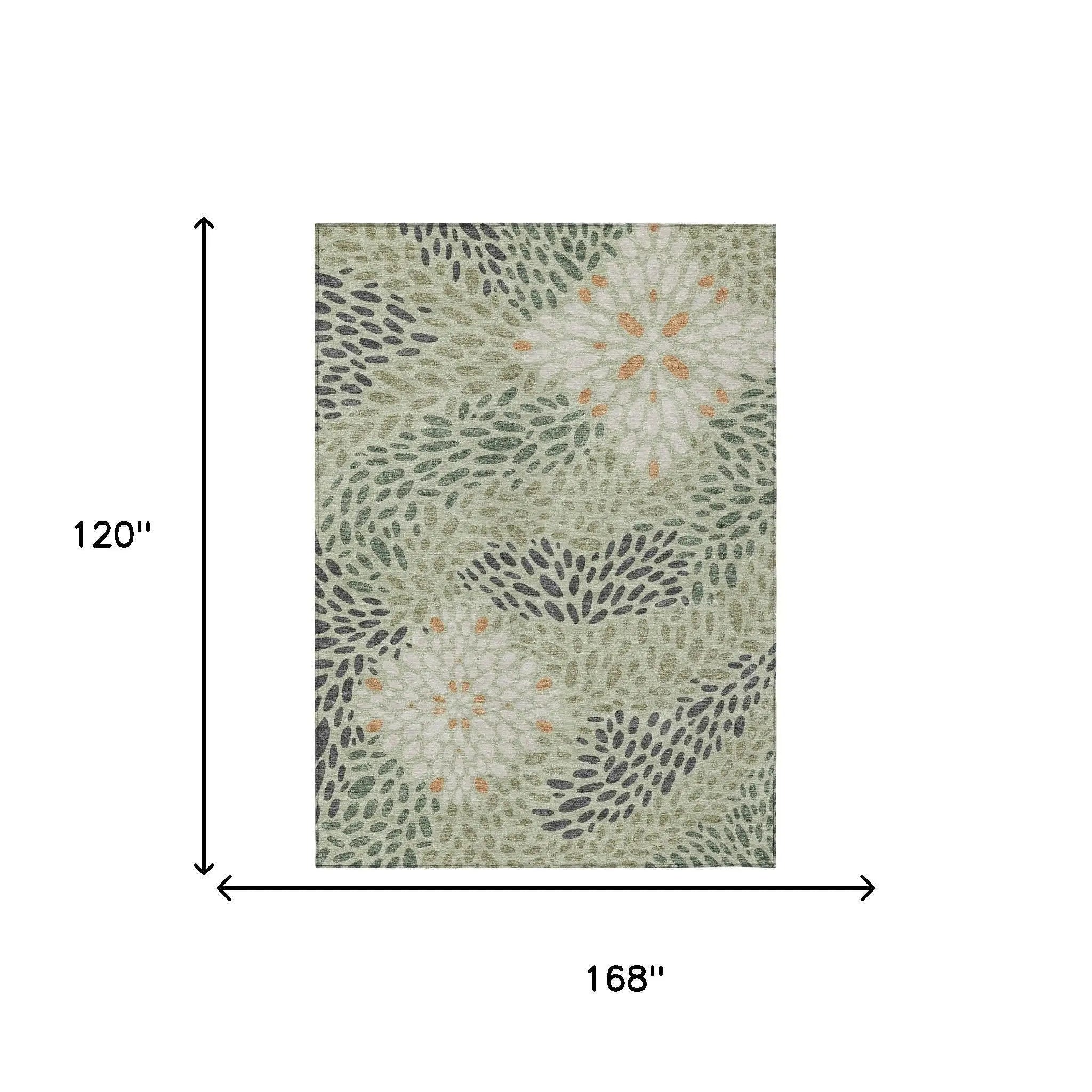 10' X 14' Green And Khaki Abstract Washable Indoor Outdoor Area Rug Homeroots Outdoor