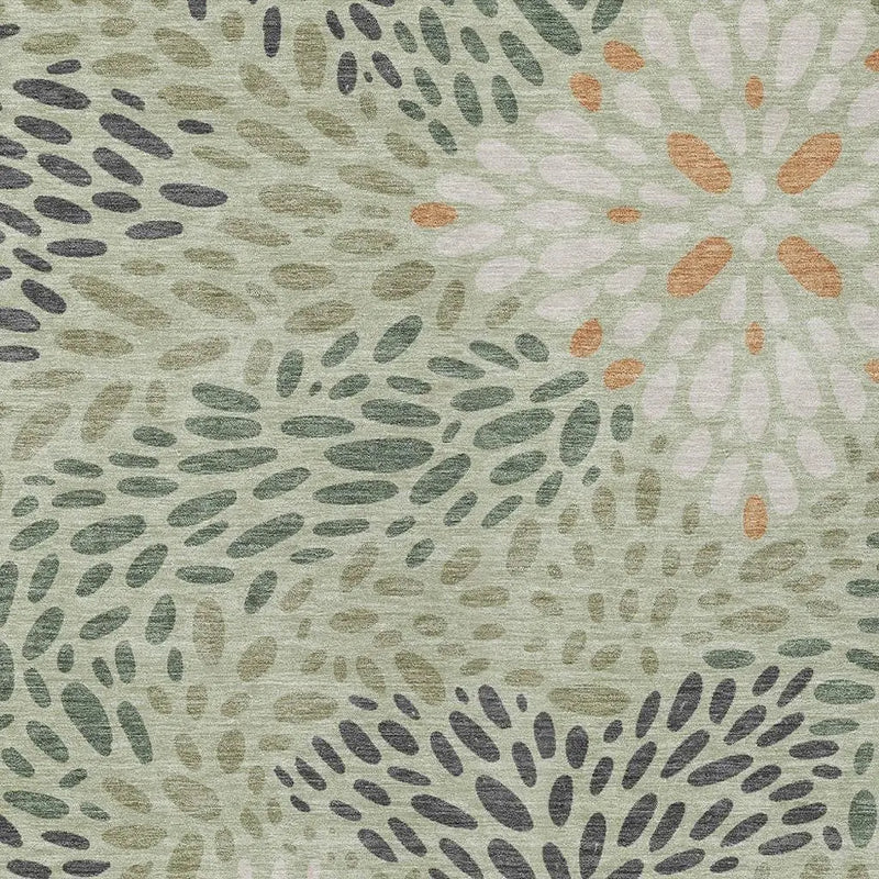 10' X 14' Green And Khaki Abstract Washable Indoor Outdoor Area Rug Homeroots Outdoor