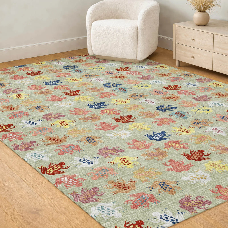10' X 14' Green And Khaki Geometric Washable Indoor Outdoor Area Rug Homeroots Outdoor