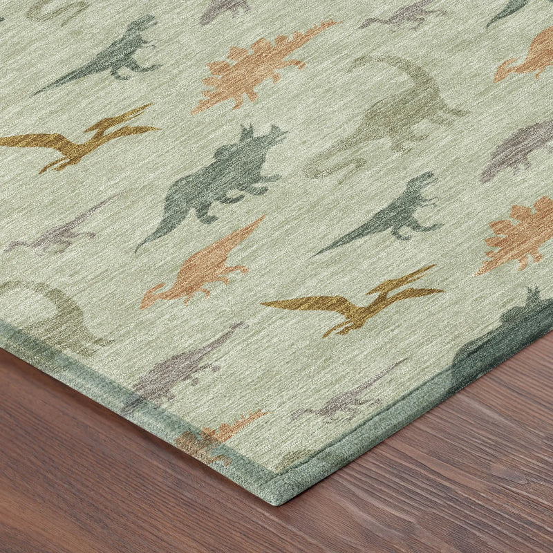 10' X 14' Green And Khaki Geometric Washable Indoor Outdoor Area Rug Homeroots Outdoor