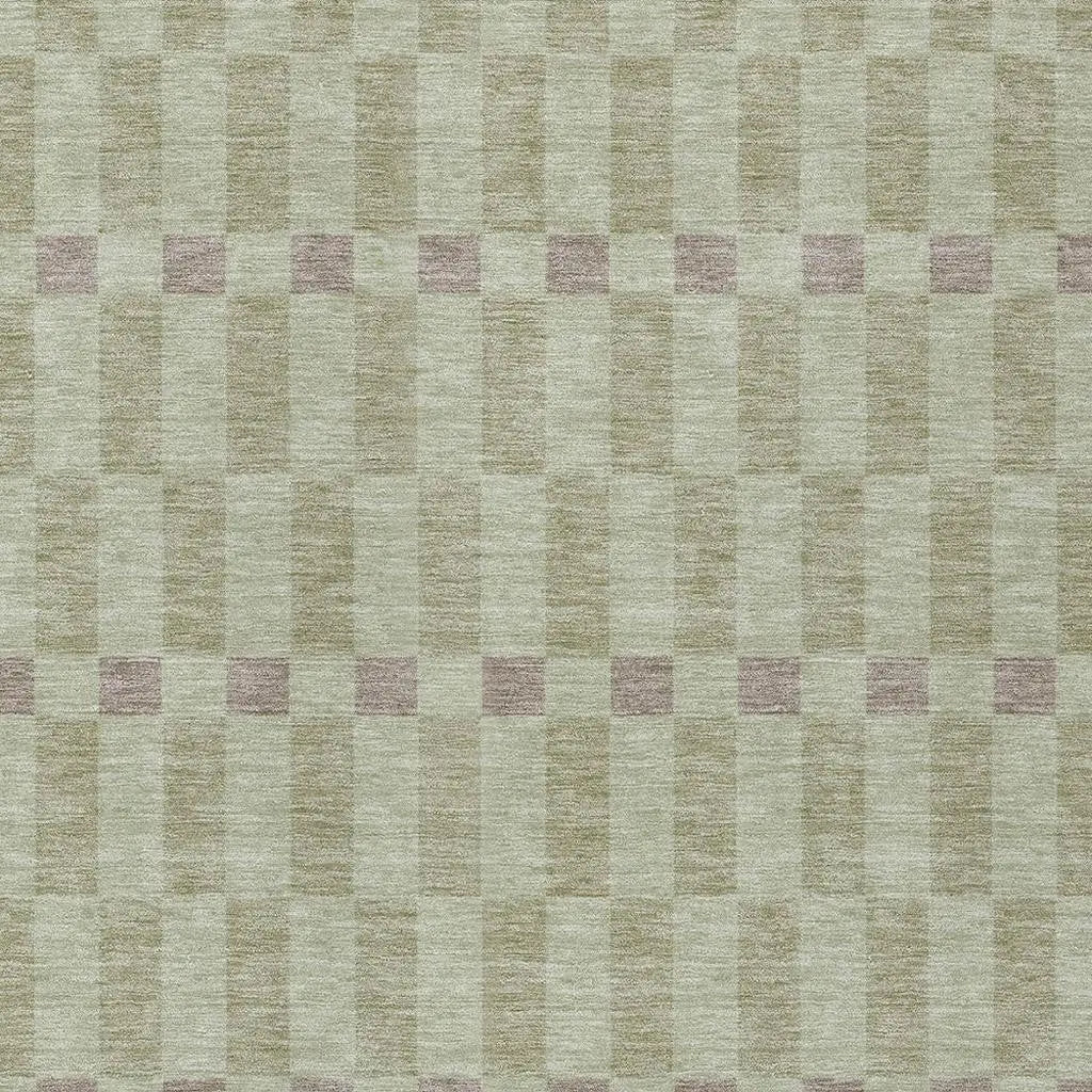 10' X 14' Green And Khaki Geometric Washable Indoor Outdoor Area Rug Homeroots Outdoor