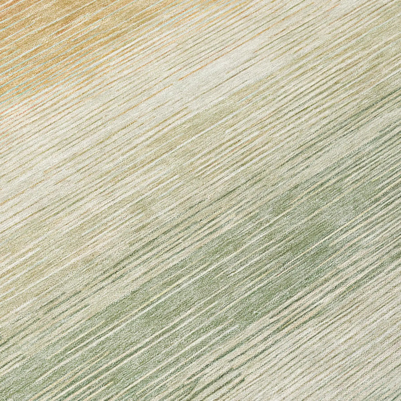 10' X 14' Green And Linen Striped Washable Indoor Outdoor Area Rug Homeroots Outdoor