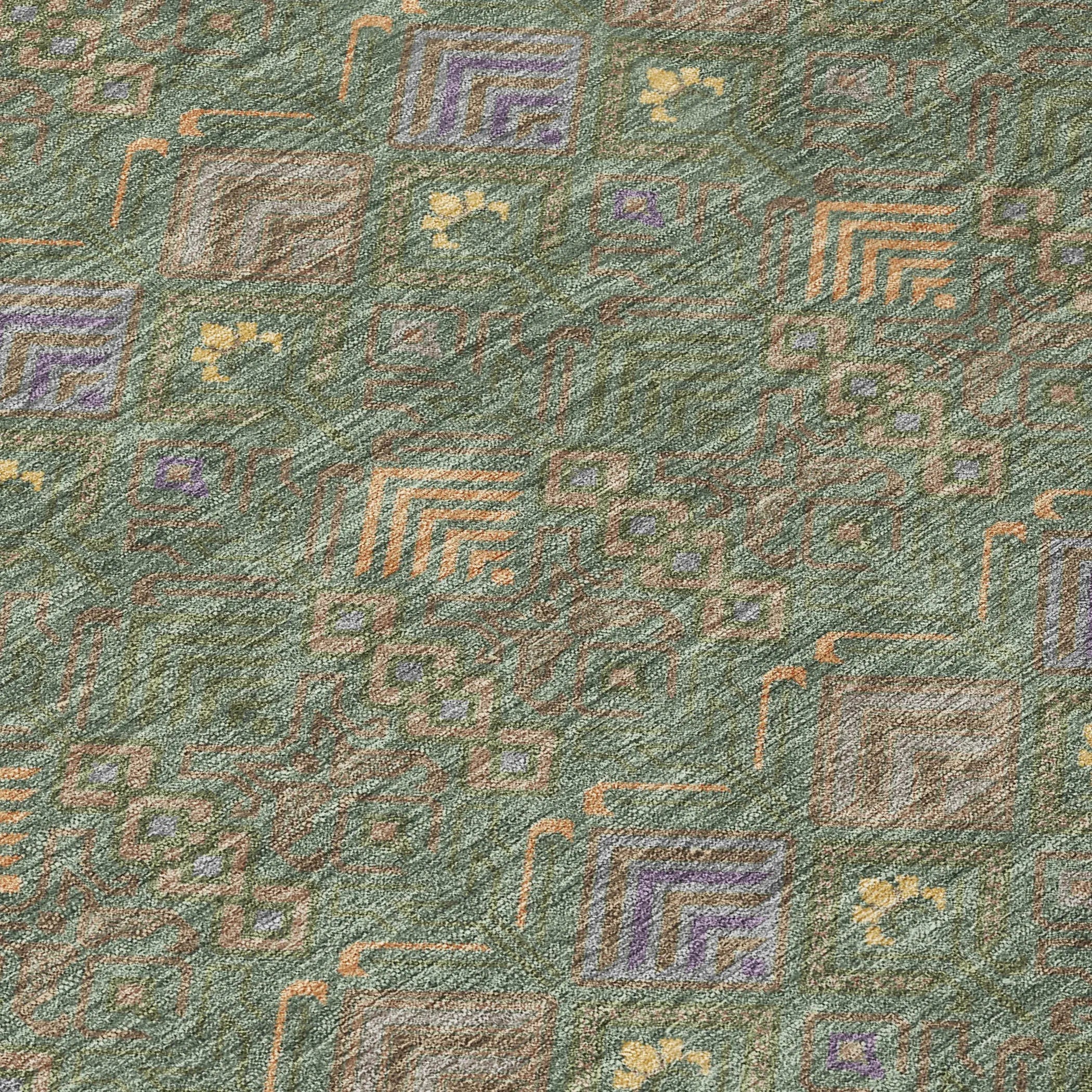 10' X 14' Green And Olive Green Geometric Washable Indoor Outdoor Area Rug Homeroots Outdoor