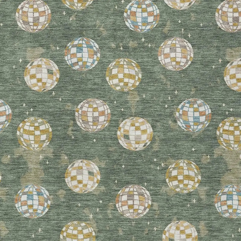 10' X 14' Green And Pearl Geometric Washable Indoor Outdoor Area Rug Homeroots Outdoor