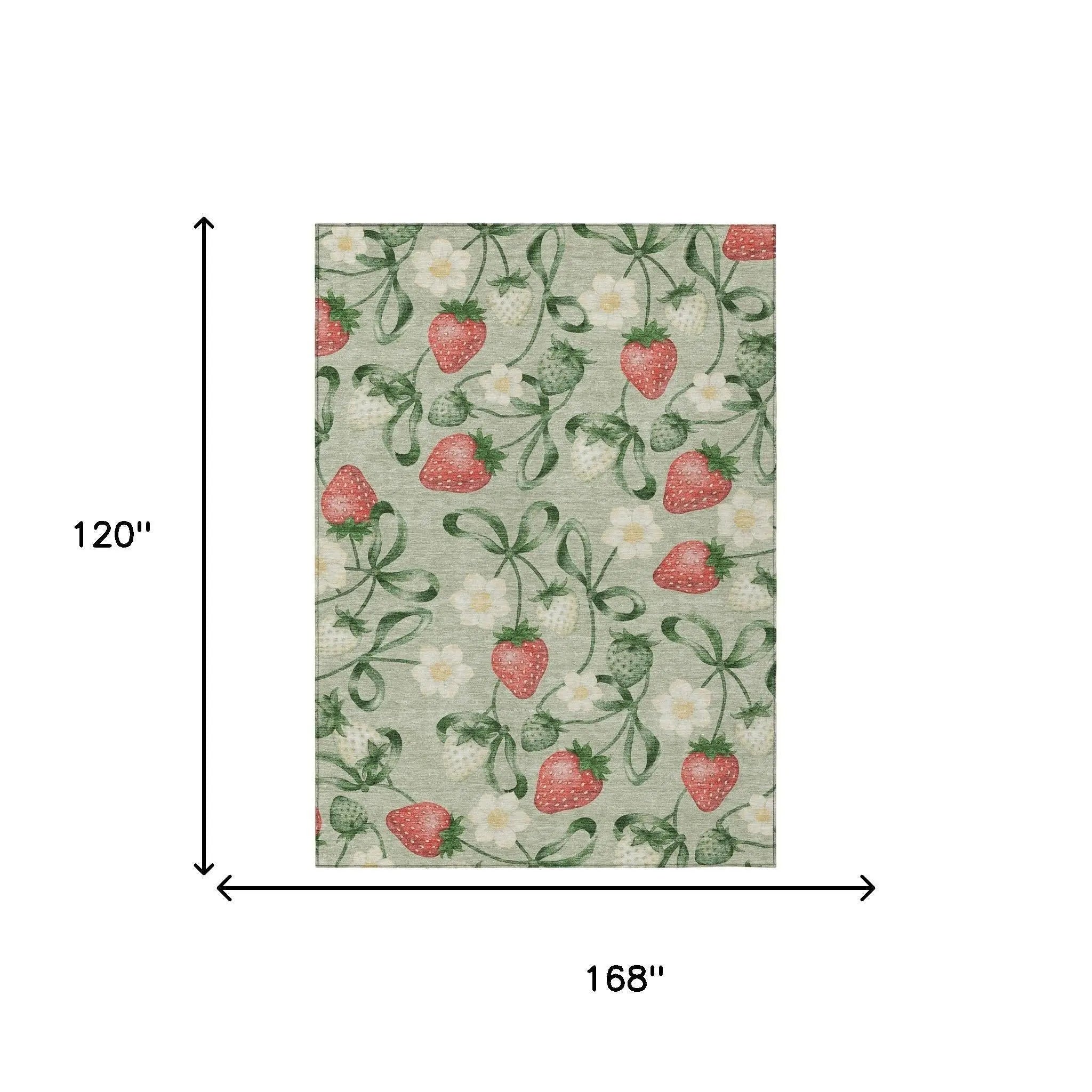 10' X 14' Green And Red Floral Washable Indoor Outdoor Area Rug Homeroots Outdoor