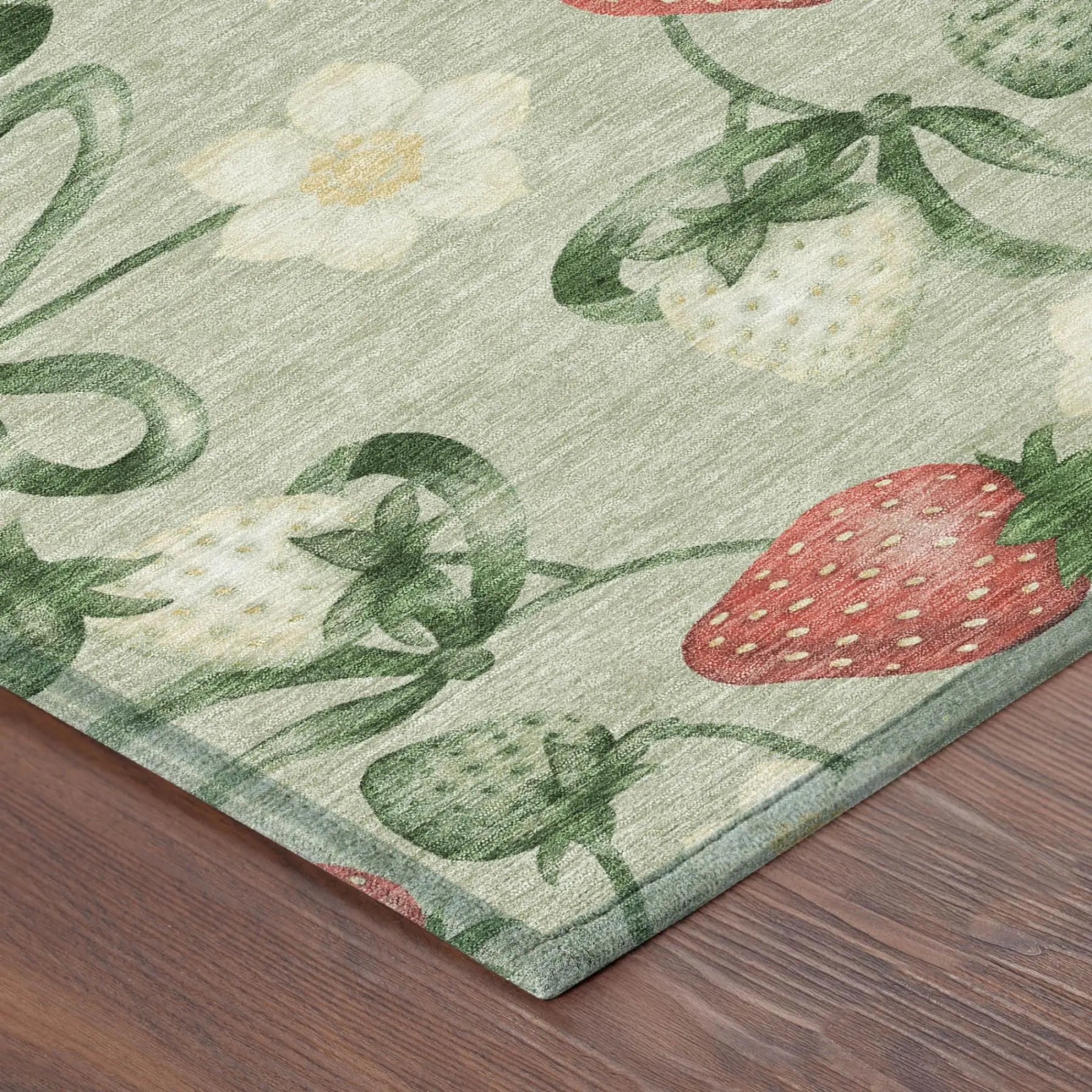 10' X 14' Green And Red Floral Washable Indoor Outdoor Area Rug Homeroots Outdoor