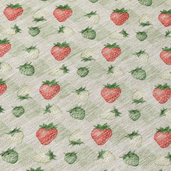 10' X 14' Green And Red Floral Washable Indoor Outdoor Area Rug Homeroots Outdoor