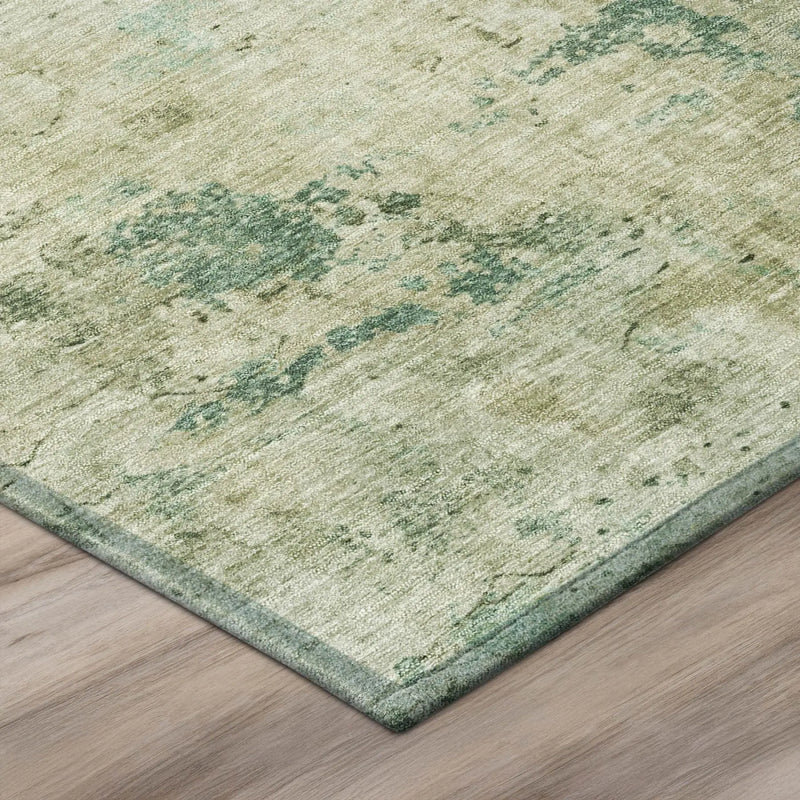 10' X 14' Green And Sage Abstract Washable Indoor Outdoor Area Rug Homeroots Outdoor
