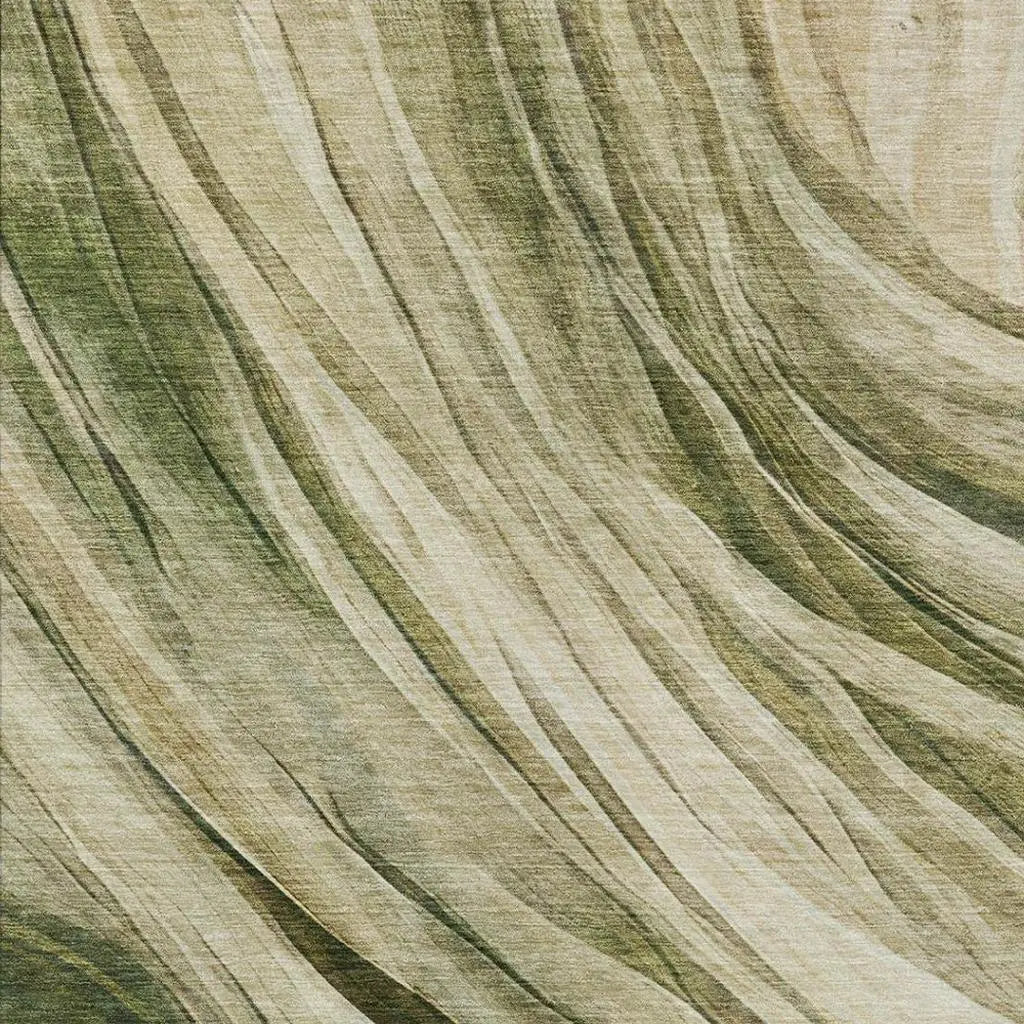 10' X 14' Green And Sage Abstract Washable Indoor Outdoor Area Rug Homeroots Outdoor