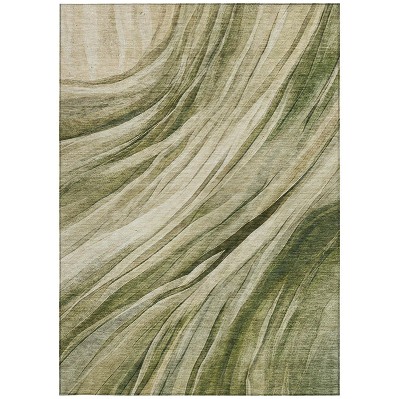 10' X 14' Green And Sage Abstract Washable Indoor Outdoor Area Rug Homeroots Outdoor