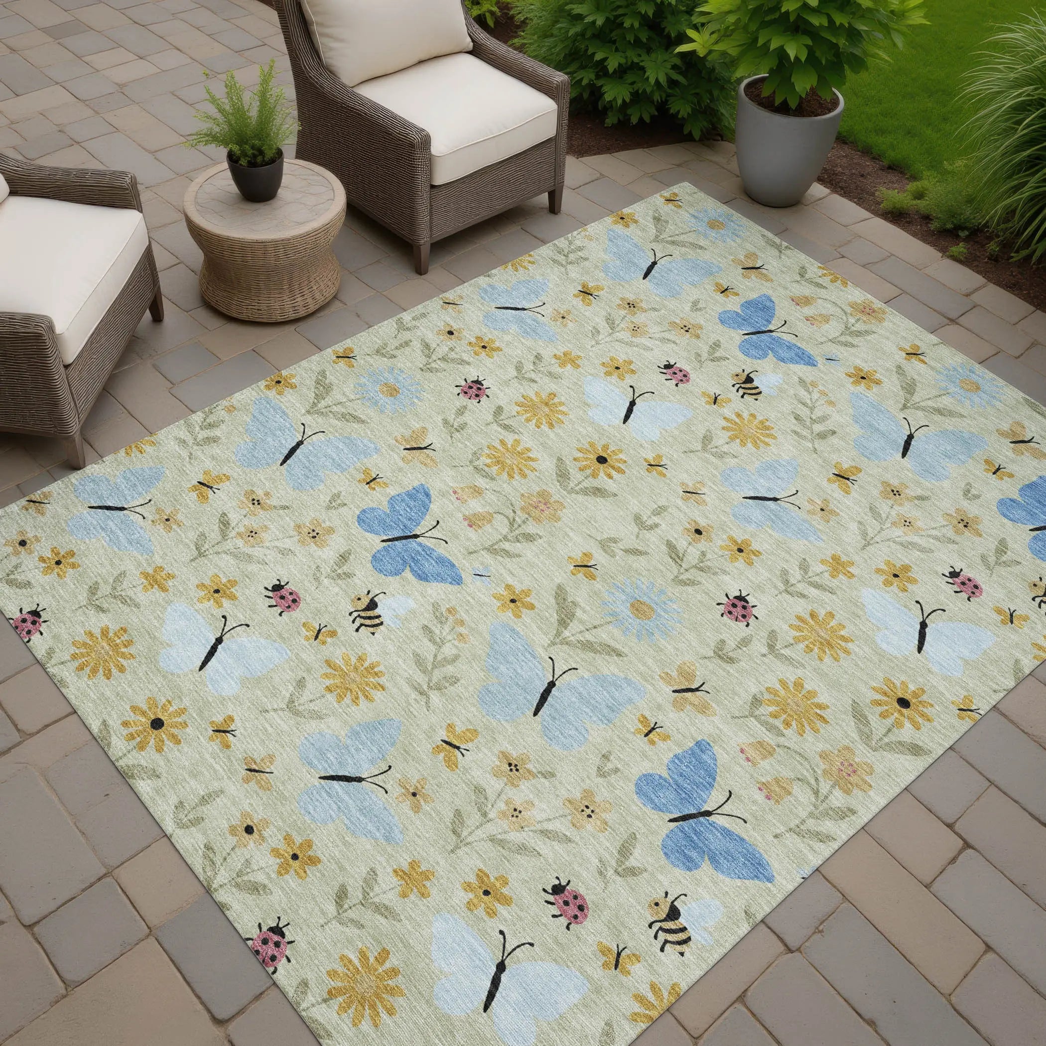 10' X 14' Green And Silver Abstract Washable Indoor Outdoor Area Rug Homeroots Outdoor