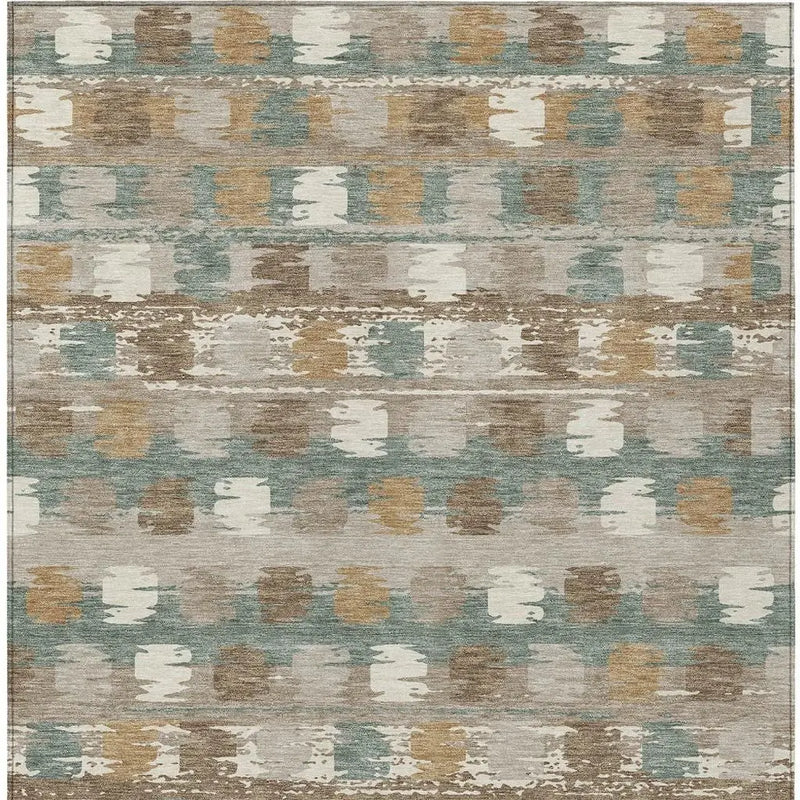 10' X 14' Green And Silver Abstract Washable Indoor Outdoor Area Rug Homeroots Outdoor