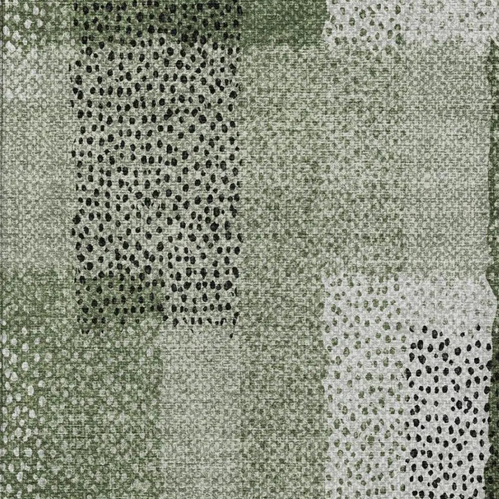 10' X 14' Green And Silver Abstract Washable Indoor Outdoor Area Rug Homeroots Outdoor