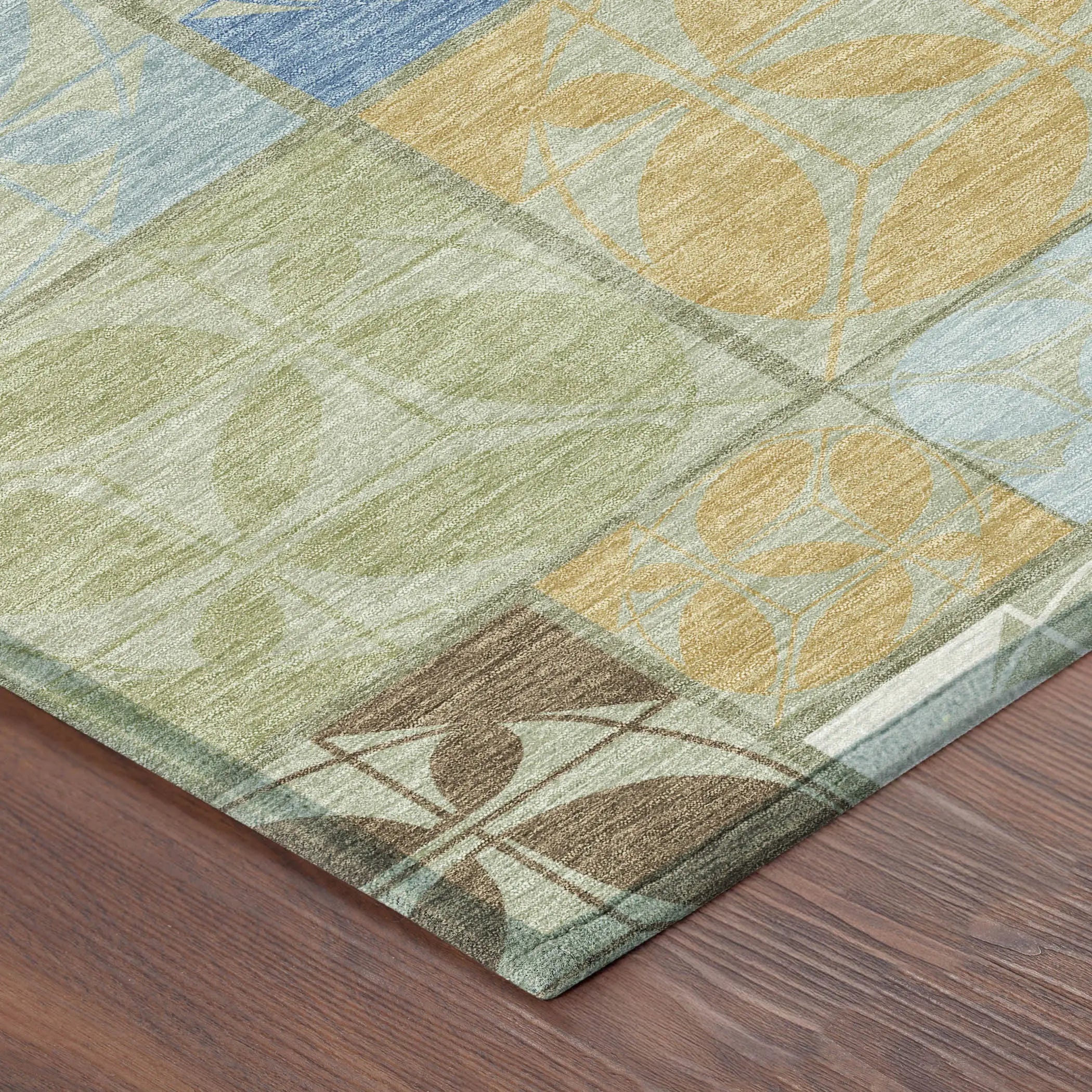 10' X 14' Green And Silver Geometric Washable Indoor Outdoor Area Rug Homeroots Outdoor