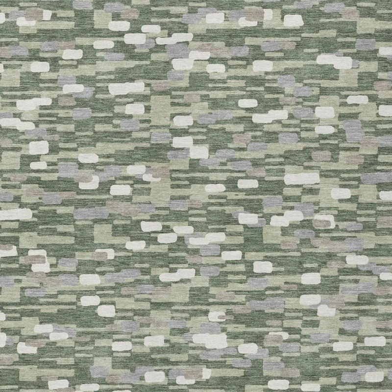 10' X 14' Green And Silver Geometric Washable Indoor Outdoor Area Rug Homeroots Outdoor