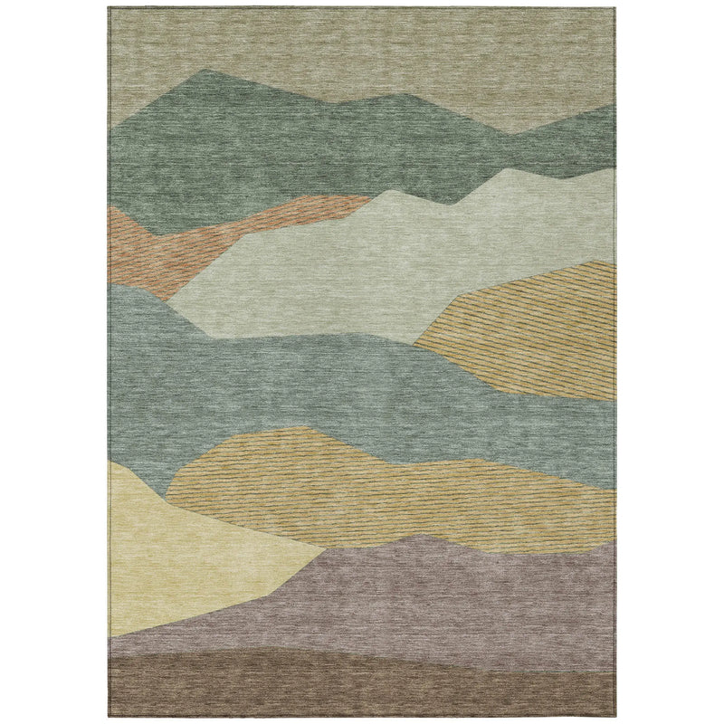 10' X 14' Green And Taupe Geometric Washable Indoor Outdoor Area Rug Homeroots Outdoor