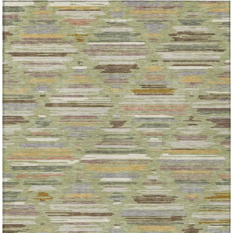 10' X 14' Green And Taupe Southwestern Washable Indoor Outdoor Area Rug Homeroots Outdoor