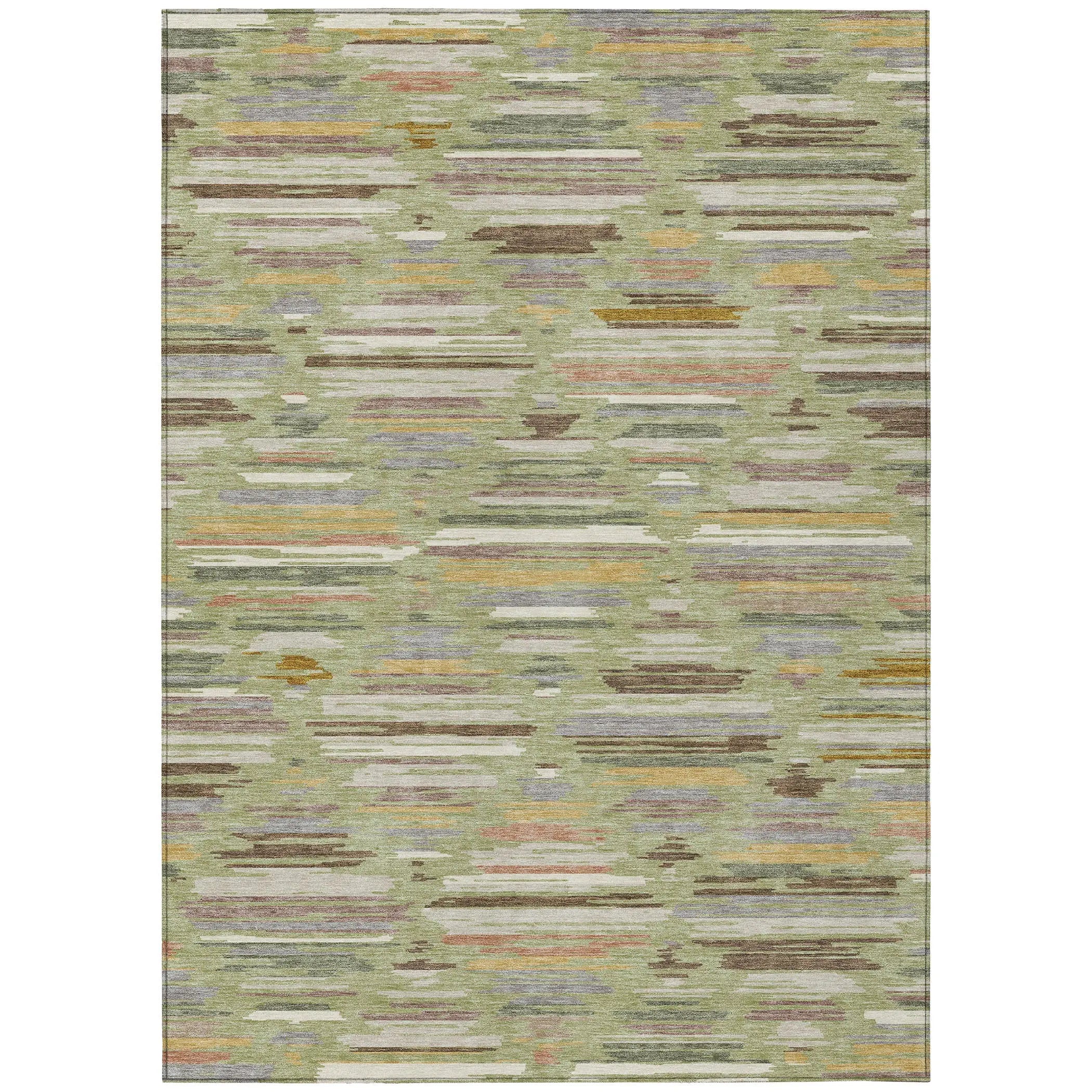 10' X 14' Green And Taupe Southwestern Washable Indoor Outdoor Area Rug Homeroots Outdoor