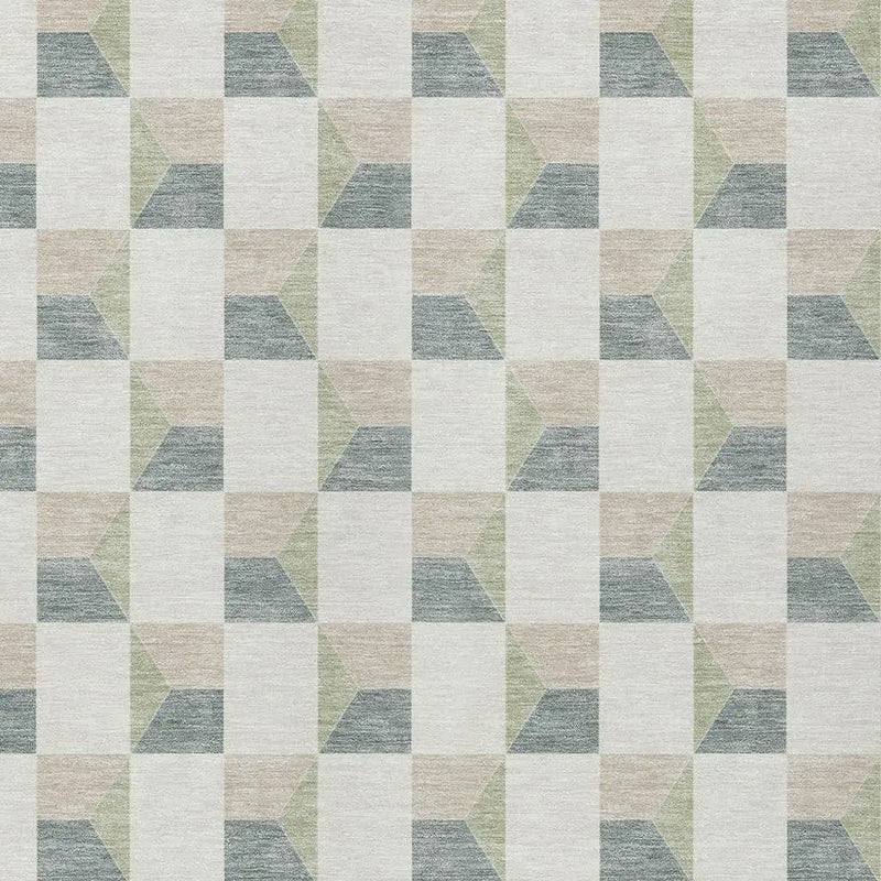 10' X 14' Green And Teal Blue Geometric Washable Indoor Outdoor Area Rug Homeroots Outdoor