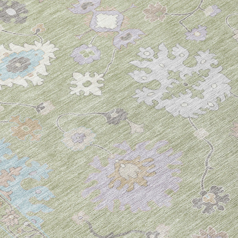 10' X 14' Green And Teal Blue Oriental Washable Indoor Outdoor Area Rug Homeroots Outdoor
