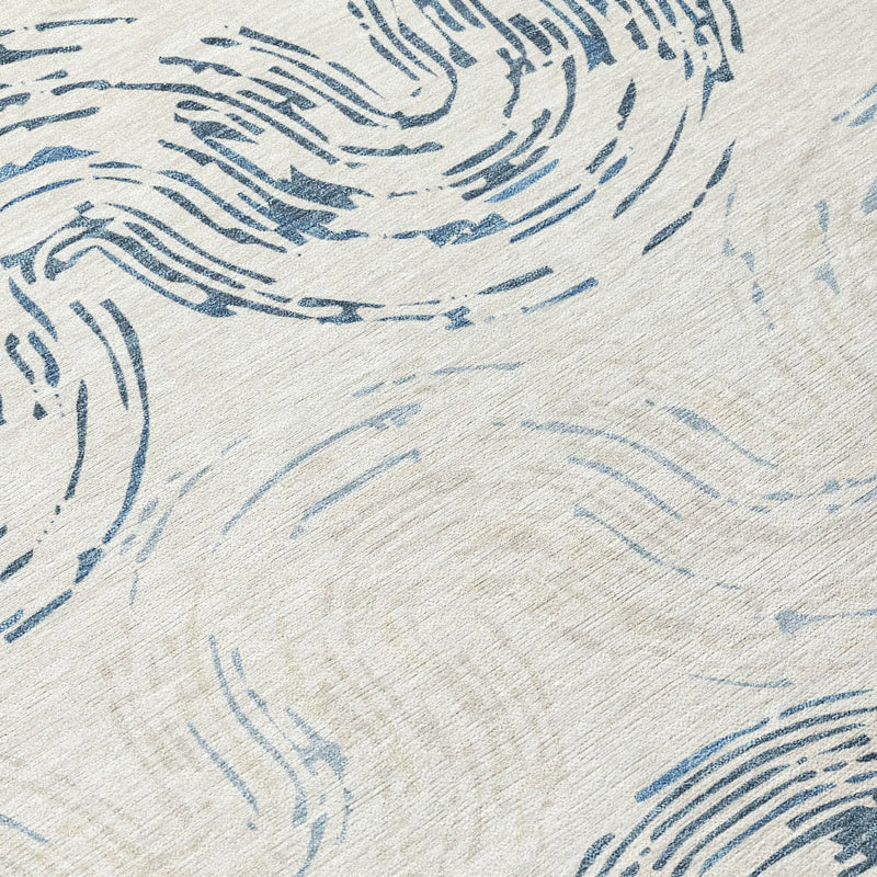 10' X 14' Ivory And Beige Abstract Washable Indoor Outdoor Area Rug Homeroots Outdoor