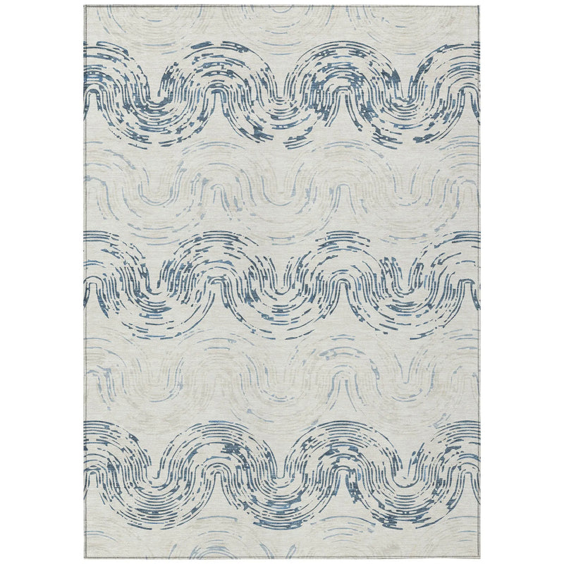 10' X 14' Ivory And Beige Abstract Washable Indoor Outdoor Area Rug Homeroots Outdoor
