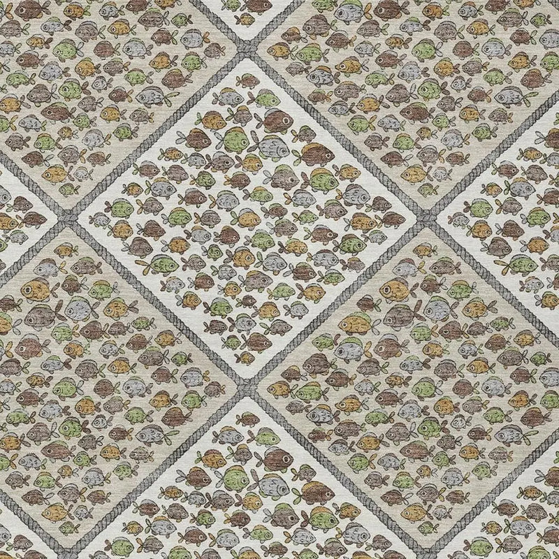 10' X 14' Ivory And Beige Abstract Washable Indoor Outdoor Area Rug Homeroots Outdoor