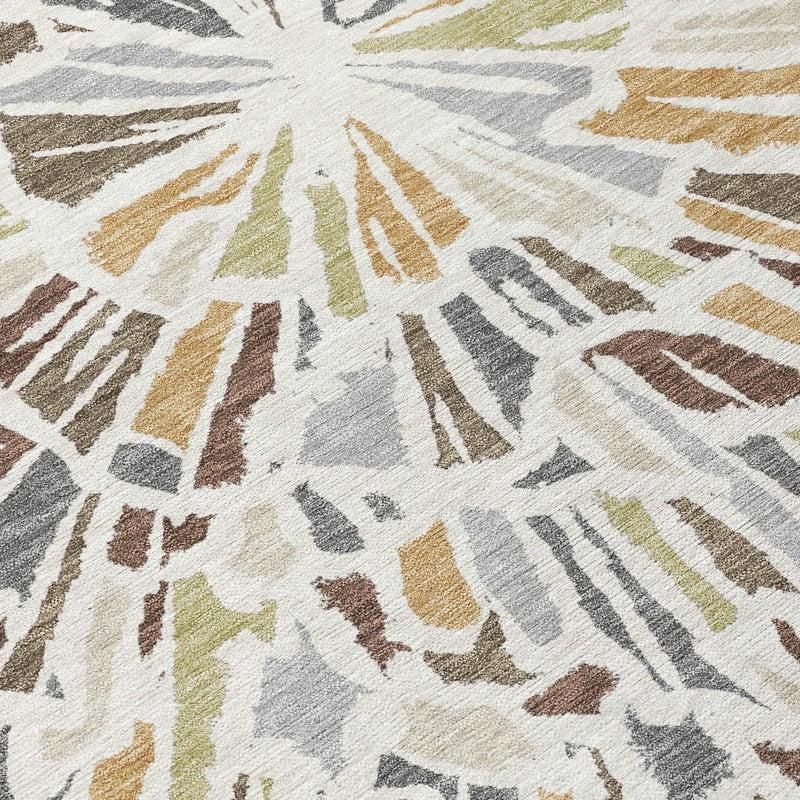 10' X 14' Ivory And Beige Abstract Washable Indoor Outdoor Area Rug Homeroots Outdoor
