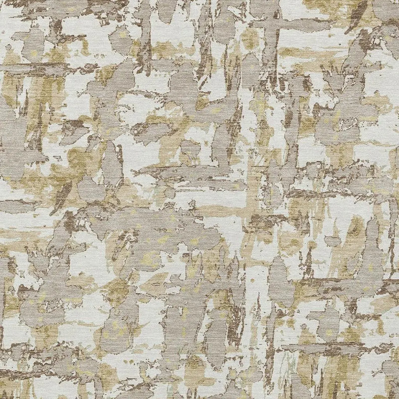 10' X 14' Ivory And Beige Abstract Washable Indoor Outdoor Area Rug Homeroots Outdoor