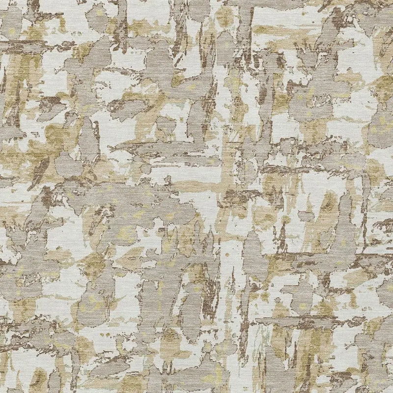 10' X 14' Ivory And Beige Abstract Washable Indoor Outdoor Area Rug Homeroots Outdoor