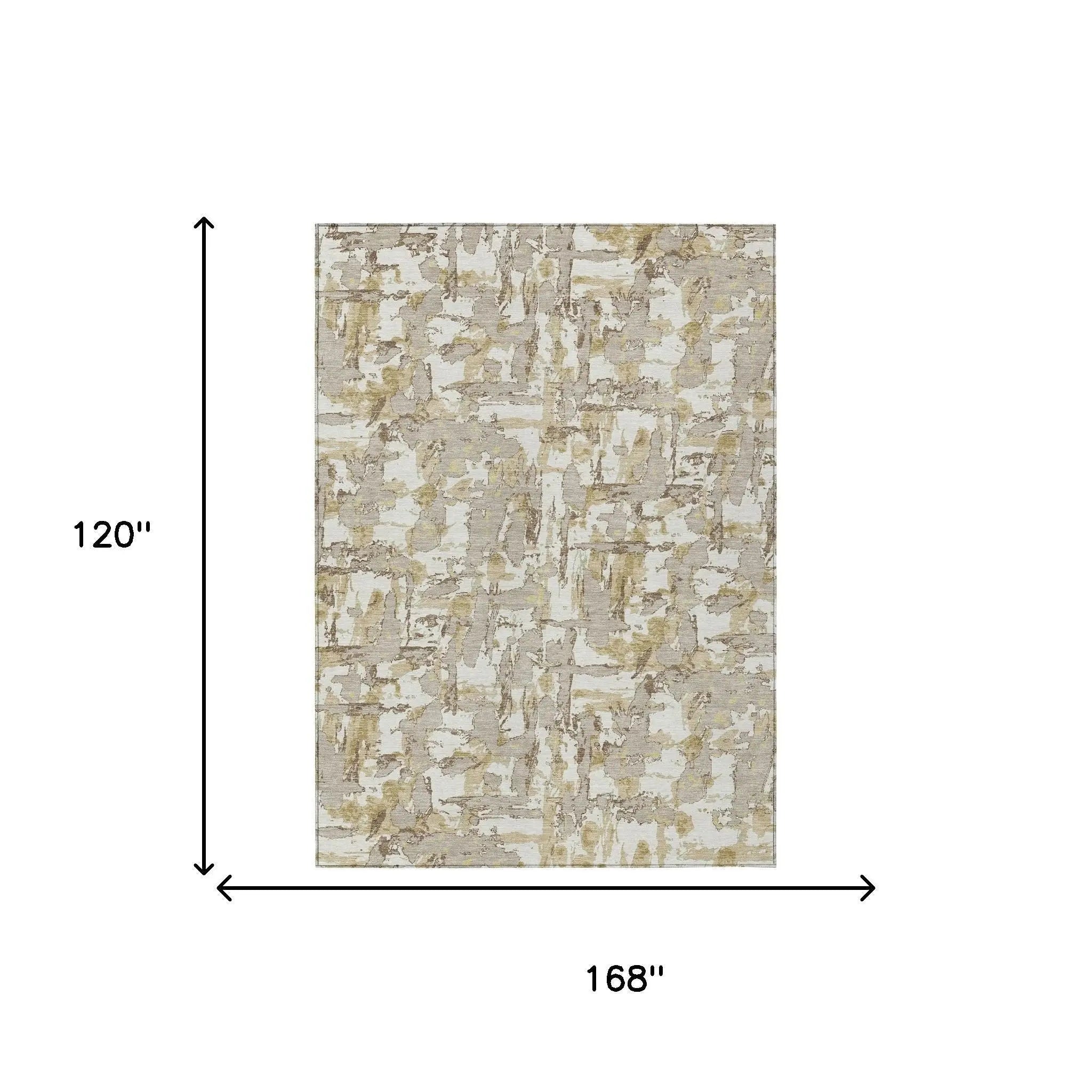 10' X 14' Ivory And Beige Abstract Washable Indoor Outdoor Area Rug Homeroots Outdoor