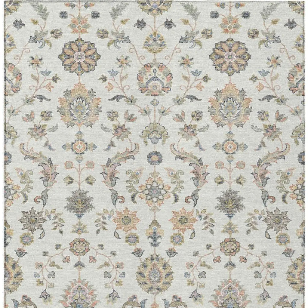 10' X 14' Ivory And Beige Abstract Washable Indoor Outdoor Area Rug Homeroots Outdoor