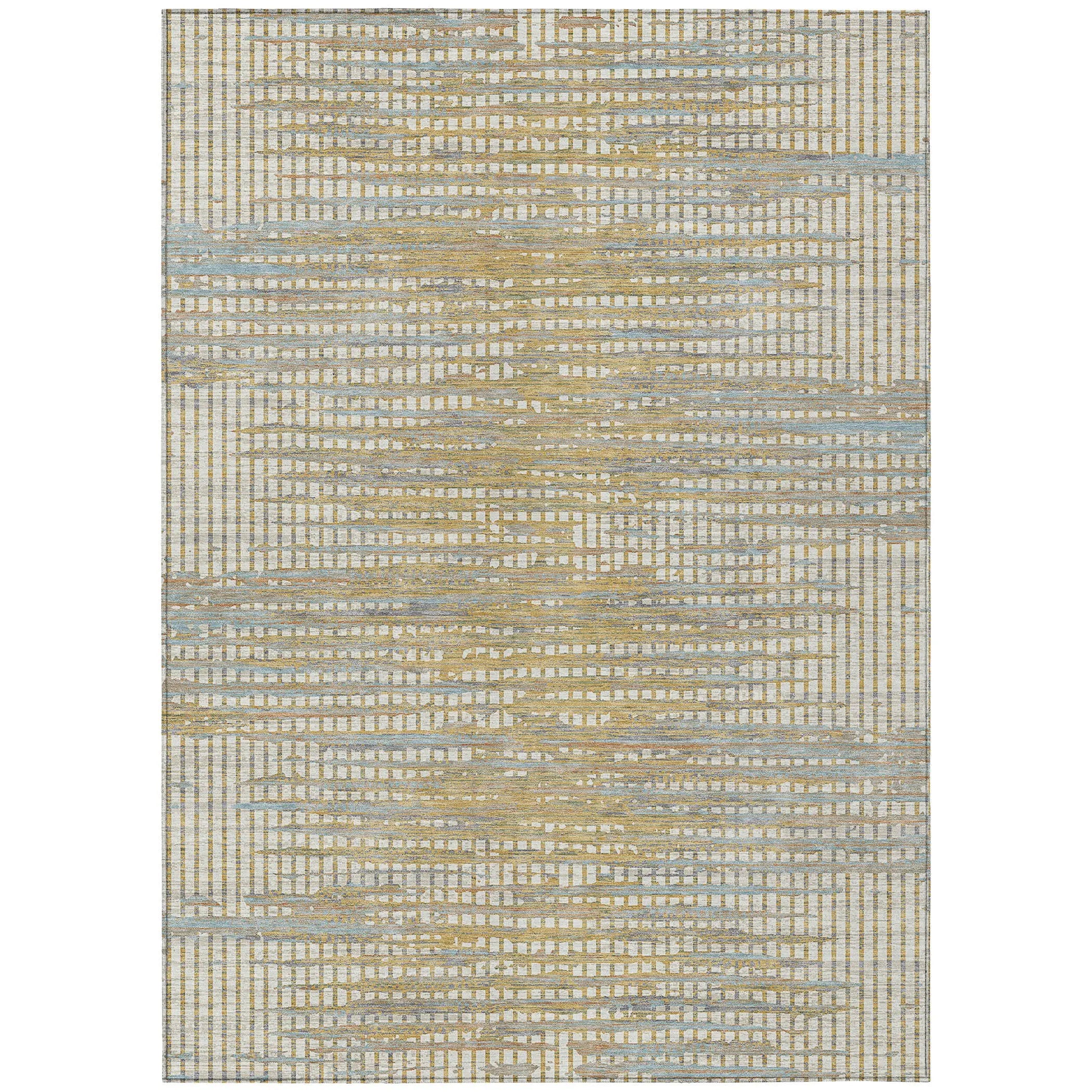 10' X 14' Ivory And Beige Abstract Washable Indoor Outdoor Area Rug Homeroots Outdoor